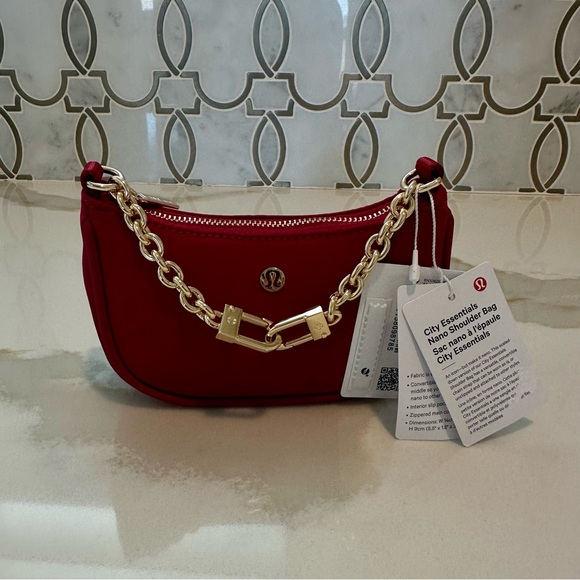 lululemon athletica Handbags - NWT Lululemon City Essentials Nano Shoulder Bag in Berry Rumble